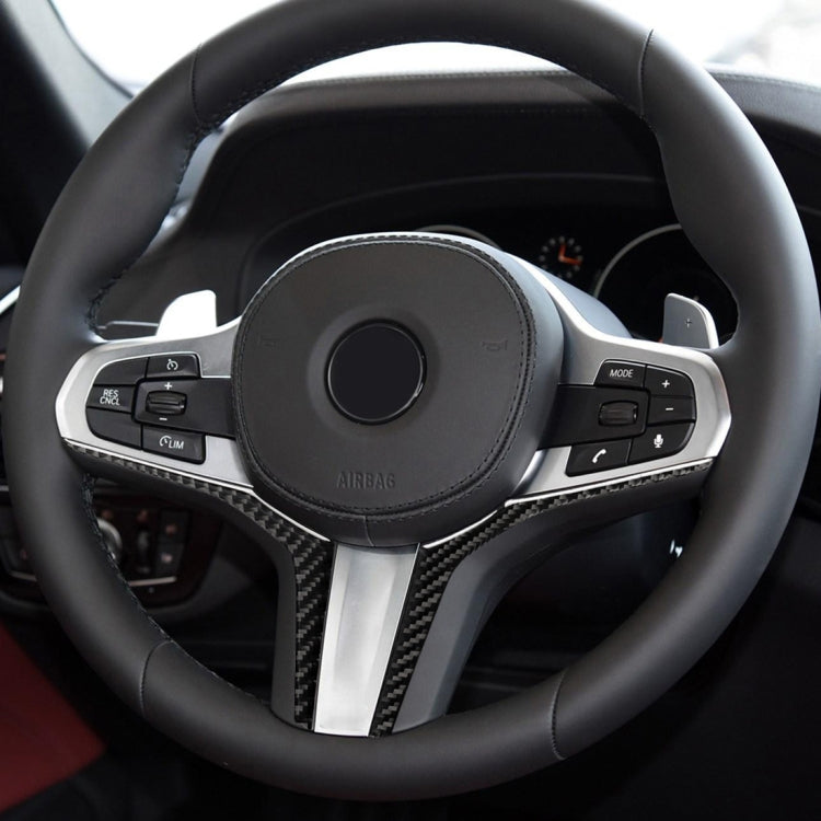 คาร์บอนไฟเบอร์พวงมาลัยแผงด้านล่างสติกเกอร์ตกแต่งสำหรับ BMW G30(2018-2020) / G01(2018-2020) / G02(2019-2020), Steering Wheel Lower Panel