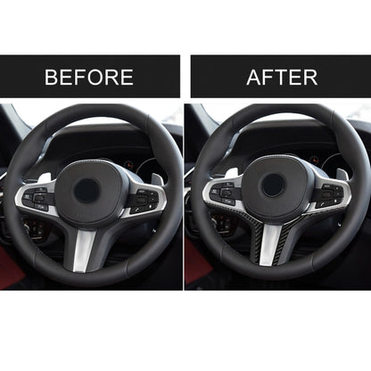คาร์บอนไฟเบอร์พวงมาลัยแผงด้านล่างสติกเกอร์ตกแต่งสำหรับ BMW G30(2018-2020) / G01(2018-2020) / G02(2019-2020), Steering Wheel Lower Panel