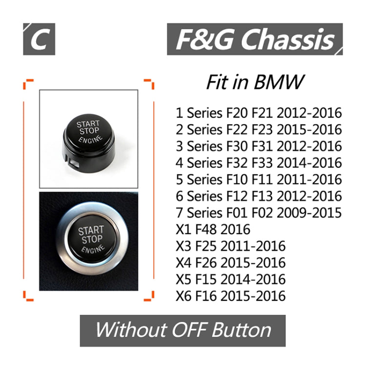 ฝาครอบปุ่มกดสตาร์ทเครื่องยนต์รถยนต์สำหรับแชสซี BMW G / F โดยไม่ต้องเริ่มและหยุด, For BMW G / F Chassis, without Start and Stop (Black), For BMW G / F Chassis, without Start and Stop (Blue), For BMW G / F Chassis, without Start and Stop (Red)           ...