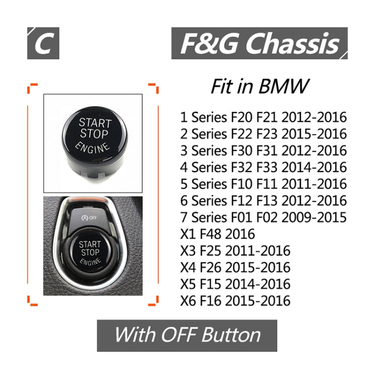 ฝาครอบปุ่มกดสตาร์ทเครื่องยนต์รถยนต์สำหรับแชสซี BMW G / F พร้อมสตาร์ทและหยุด, For BMW G / F Chassis, with Start and Stop (Black), For BMW G / F Chassis, with Start and Stop (Blue), For BMW G / F Chassis, with Start and Stop (Red)                        ...