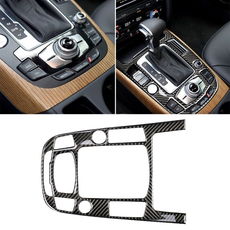 คาร์บอนไฟเบอร์เกียร์ตำแหน่งแผงตกแต่งสติกเกอร์สำหรับ Audi 2010-2018 Q5 / 2009-2016 A4L / 2009-2016 A5,ไดรฟ์ซ้าย, Gear Position (C)