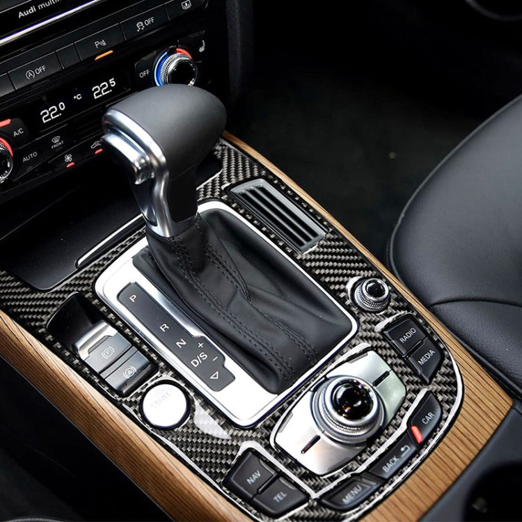 คาร์บอนไฟเบอร์เกียร์ตำแหน่งแผงตกแต่งสติกเกอร์สำหรับ Audi 2010-2018 Q5 / 2009-2016 A4L / 2009-2016 A5,ไดรฟ์ซ้าย, Gear Position (C)