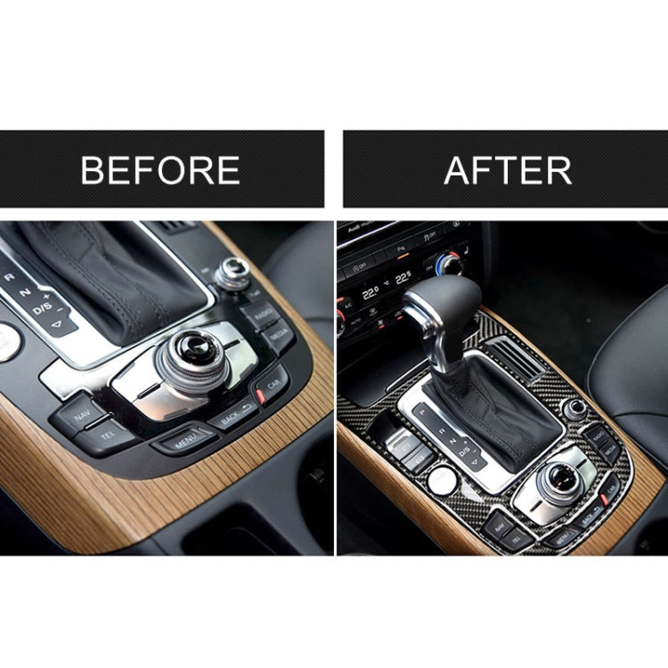 คาร์บอนไฟเบอร์เกียร์ตำแหน่งแผงตกแต่งสติกเกอร์สำหรับ Audi 2010-2018 Q5 / 2009-2016 A4L / 2009-2016 A5,ไดรฟ์ซ้าย, Gear Position (C)