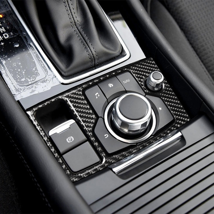 รถคาร์บอนไฟเบอร์ไดรฟ์ซ้ายมัลติมีเดียกรอบ B สติกเกอร์ตกแต่งสำหรับ Mazda Axela 2017-2018, Left Drive Multimedia Frame B