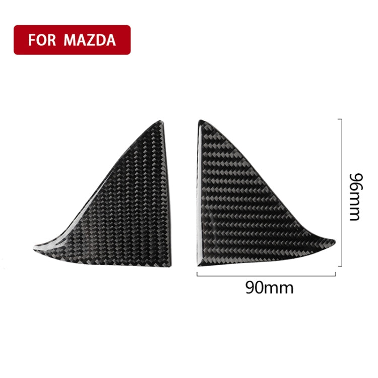 รถคาร์บอนไฟเบอร์ด้านหน้าประตูด้านในสามเหลี่ยมสติกเกอร์ตกแต่งสำหรับ Mazda Axela 2017-2018, Front Inner Door A Triangle