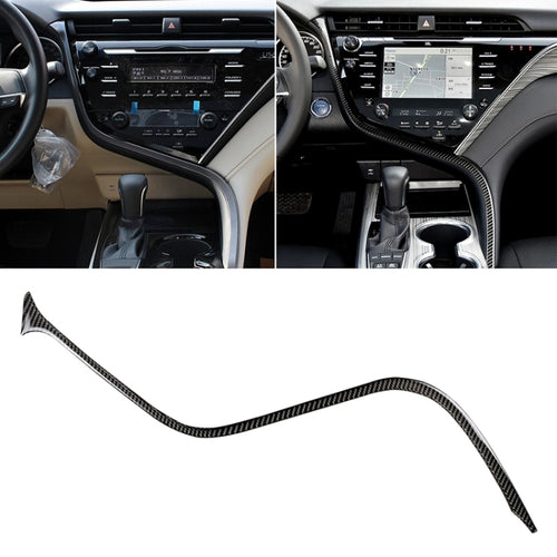 คาร์บอนไฟเบอร์ Central Control S Strip สติกเกอร์ตกแต่งสำหรับ Toyota รุ่นที่ 8 Camry 2018-2019,ไดรฟ์ซ้าย, Central Control S Strip