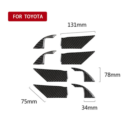8 ใน 1 รถคาร์บอนไฟเบอร์ประตูด้านในนาฬิกาข้อมือแผงสติกเกอร์ตกแต่งสำหรับ Toyota รุ่นที่ 8 Camry 2018-2019, Door Inner Handle Wrist