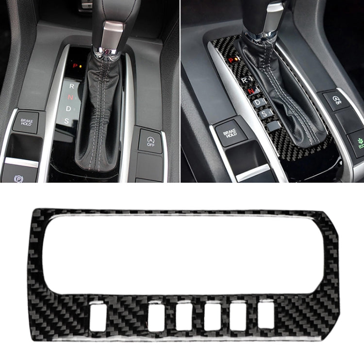 คาร์บอนไฟเบอร์เกียร์ตำแหน่งปุ่มกรอบตกแต่งสติกเกอร์สำหรับ Honda รุ่นที่ 10 Civic 2016-2019,ไดรฟ์ซ้าย, Gear Position Button Frame