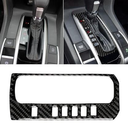 คาร์บอนไฟเบอร์เกียร์ตำแหน่งปุ่มกรอบตกแต่งสติกเกอร์สำหรับ Honda รุ่นที่ 10 Civic 2016-2019,ไดรฟ์ซ้าย, Gear Position Button Frame