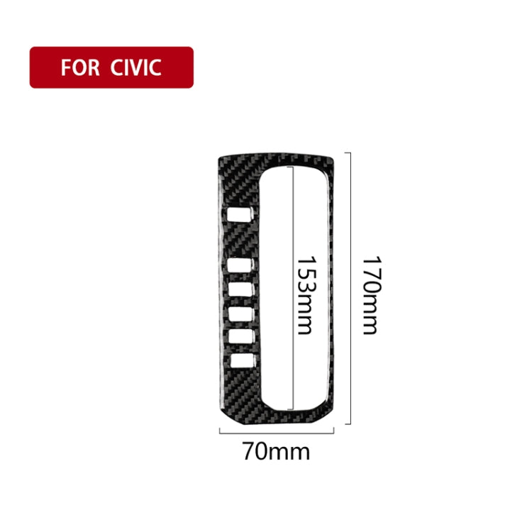 คาร์บอนไฟเบอร์เกียร์ตำแหน่งปุ่มกรอบตกแต่งสติกเกอร์สำหรับ Honda รุ่นที่ 10 Civic 2016-2019,ไดรฟ์ซ้าย, Gear Position Button Frame