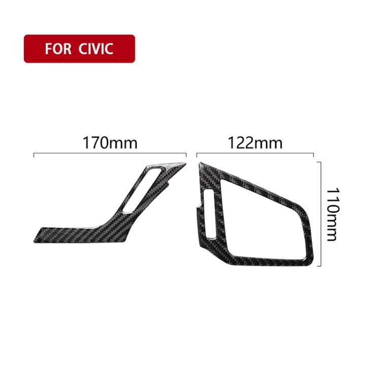 คาร์บอนไฟเบอร์ขวาและซ้าย Air Outlet ตกแต่งสติกเกอร์สำหรับ Honda รุ่นที่ 10 Civic 2016-2019, ไดรฟ์ซ้าย, Right and Left Air Outlet