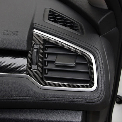 คาร์บอนไฟเบอร์ขวาและซ้าย Air Outlet ตกแต่งสติกเกอร์สำหรับ Honda รุ่นที่ 10 Civic 2016-2019, ไดรฟ์ซ้าย, Right and Left Air Outlet