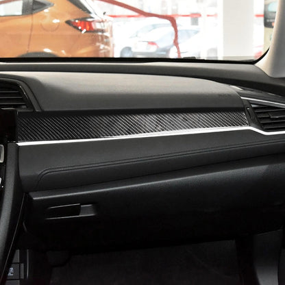 รถคาร์บอนไฟเบอร์ Central Control สติกเกอร์ตกแต่งสำหรับ Honda Civic รุ่นที่ 10 2016-2019, Central Control
