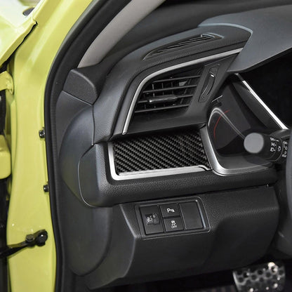 คาร์บอนไฟเบอร์ Central Control ซ้ายลายสติกเกอร์ตกแต่งสำหรับ Honda รุ่นที่ 10 Civic 2016-2019, ไดรฟ์ซ้าย, Central Control Left Stripe
