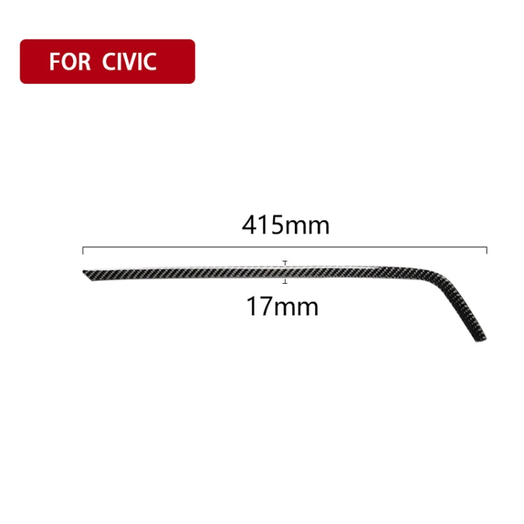 คาร์บอนไฟเบอร์ Central Control Air Outlet ด้านบนตกแต่งสติกเกอร์สำหรับ Honda รุ่นที่ 10 Civic 2016-2019, ไดรฟ์ซ้าย, Central Control Air Outlet Upper