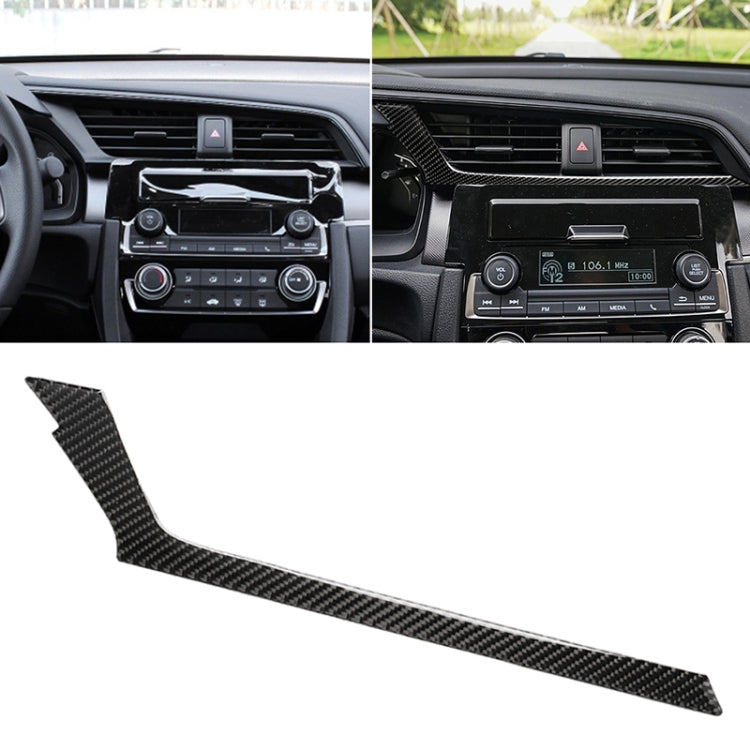 คาร์บอนไฟเบอร์ Central Control Air Outlet ด้านล่างสติกเกอร์ตกแต่งสำหรับ Honda รุ่นที่ 10 Civic 2016-2019, ไดรฟ์ซ้าย, Central Control Air Outlet Below