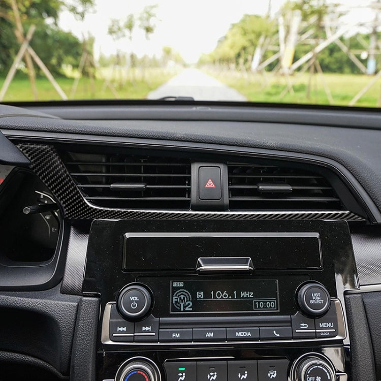 คาร์บอนไฟเบอร์ Central Control Air Outlet ด้านล่างสติกเกอร์ตกแต่งสำหรับ Honda รุ่นที่ 10 Civic 2016-2019, ไดรฟ์ซ้าย, Central Control Air Outlet Below