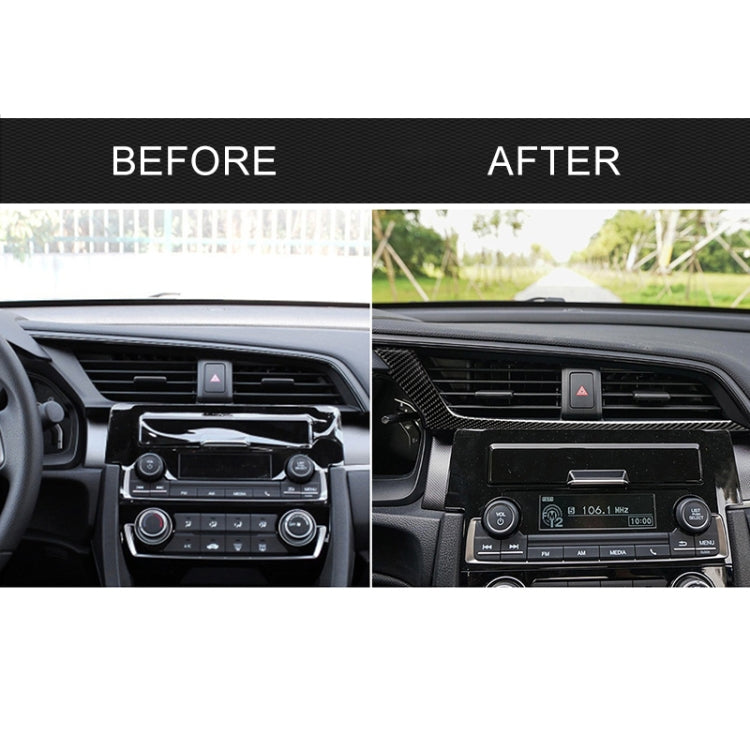 คาร์บอนไฟเบอร์ Central Control Air Outlet ด้านล่างสติกเกอร์ตกแต่งสำหรับ Honda รุ่นที่ 10 Civic 2016-2019, ไดรฟ์ซ้าย, Central Control Air Outlet Below