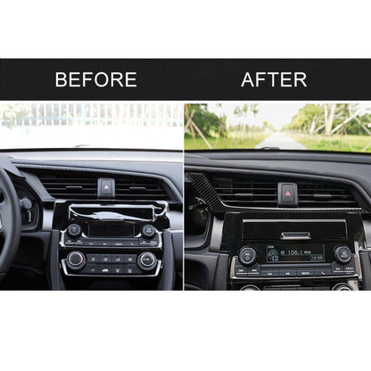 คาร์บอนไฟเบอร์ Central Control Air Outlet ด้านล่างสติกเกอร์ตกแต่งสำหรับ Honda รุ่นที่ 10 Civic 2016-2019, ไดรฟ์ซ้าย, Central Control Air Outlet Below