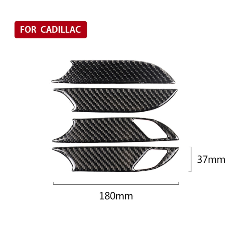รถคาร์บอนไฟเบอร์ประตูด้านใน Handle นาฬิกาข้อมือแผงสติกเกอร์ตกแต่งสำหรับ Cadillac XT5 2016-2017, Door Inner Handle Wrist