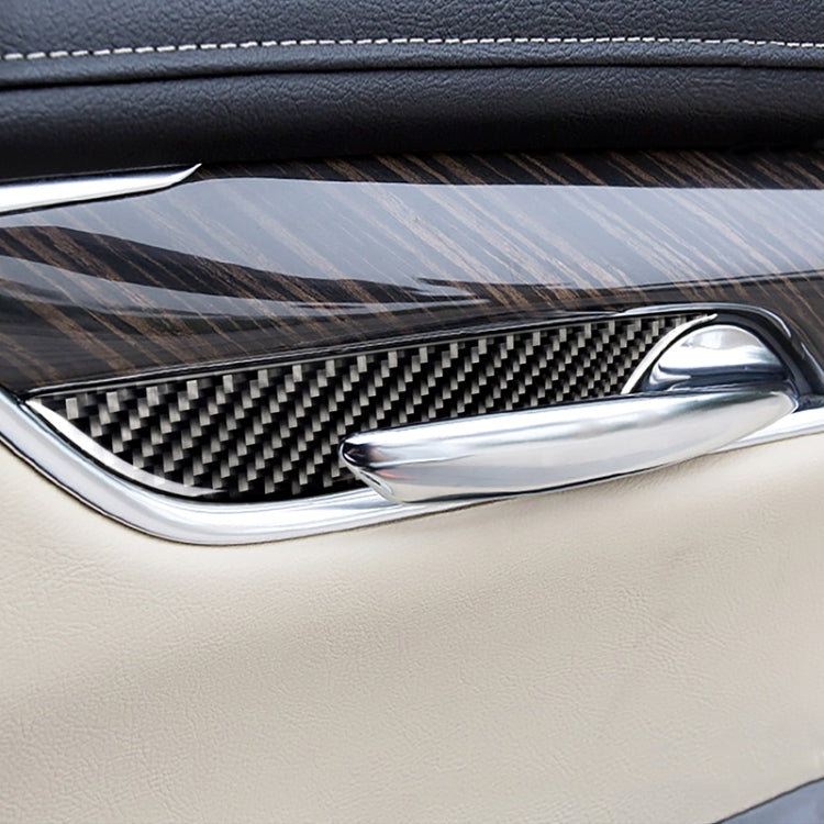 รถคาร์บอนไฟเบอร์ประตูด้านใน Handle นาฬิกาข้อมือแผงสติกเกอร์ตกแต่งสำหรับ Cadillac XT5 2016-2017, Door Inner Handle Wrist
