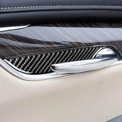 รถคาร์บอนไฟเบอร์ประตูด้านใน Handle นาฬิกาข้อมือแผงสติกเกอร์ตกแต่งสำหรับ Cadillac XT5 2016-2017, Door Inner Handle Wrist