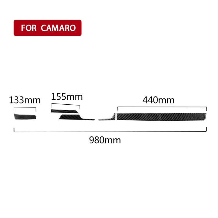 5 in 1 รถคาร์บอนไฟเบอร์คอนโซลกลางสติกเกอร์ตกแต่งสำหรับ Chevrolet Camaro 2017-2019,ไดรฟ์ซ้าย, Central Console
