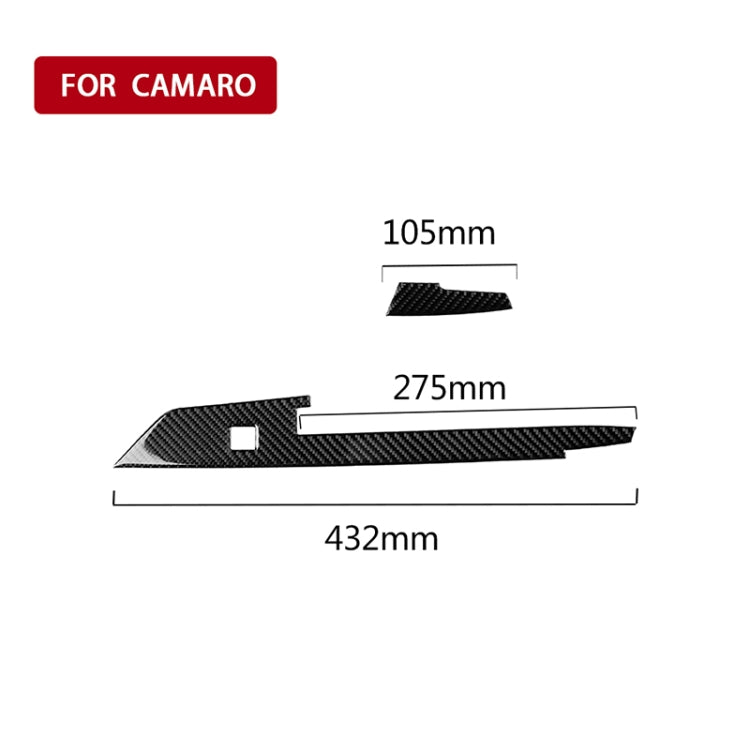 2 in 1 รถคาร์บอนไฟเบอร์ Central Control Stripe สติกเกอร์ตกแต่งสำหรับ Chevrolet Camaro 2017-2019, Central Control Stripe