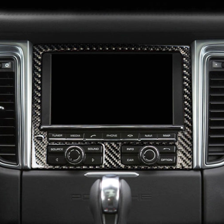 แผงนำทางรถยนต์คาร์บอนไฟเบอร์สติกเกอร์ตกแต่งสำหรับ Porsche Macan, Navigation Panel