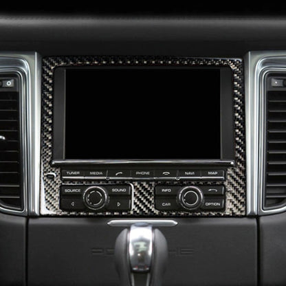 แผงนำทางรถยนต์คาร์บอนไฟเบอร์สติกเกอร์ตกแต่งสำหรับ Porsche Macan, Navigation Panel