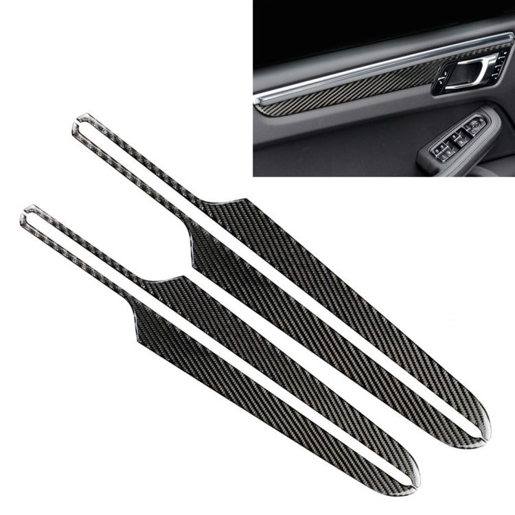 4 ชิ้นคาร์บอนไฟเบอร์รถแผงประตูสติกเกอร์ตกแต่งสำหรับปอร์เช่ Macan, Door Panel