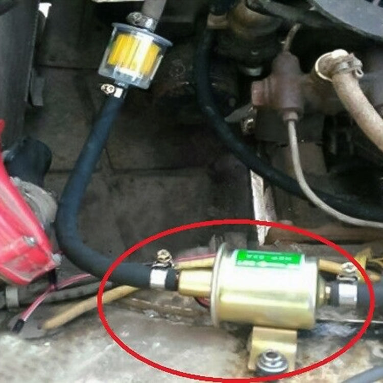 HEP-02A Universal รถ 24V ปั๊มเชื้อเพลิงแบบอินไลน์แรงดันต่ำปั๊มเชื้อเพลิงไฟฟ้า, 24V (Silver)
