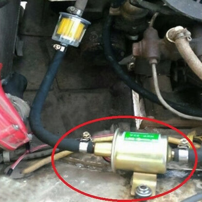 HEP-02A Universal รถ 24V ปั๊มเชื้อเพลิงแบบอินไลน์แรงดันต่ำปั๊มเชื้อเพลิงไฟฟ้า, 24V (Silver)