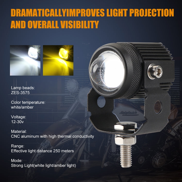 2 ชิ้น DC9-36V / 20W / 6000K / 3000K / 2000LM รถจักรยานยนต์ไฟหน้าสองสี / ไฟตัดหมอก, 20W