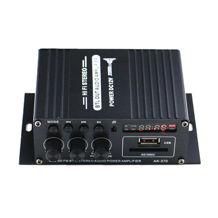 AK370 12V ครัวเรือน / รถ Bluetooth เครื่องขยายเสียงไฮไฟพร้อมรีโมทคอนโทรล, AK370