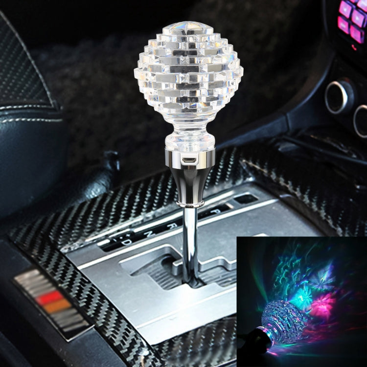 Universal รถ Nest รูปคริสตัลหัวเกียร์เกียร์ SHIFT KNOB พร้อมแสง, 4