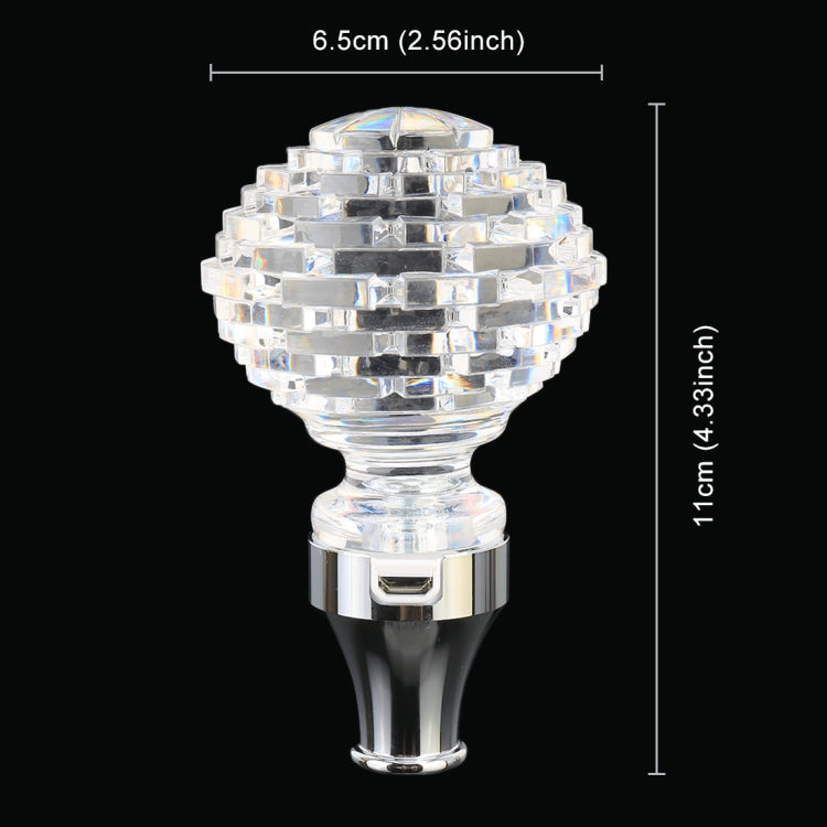 Universal รถ Nest รูปคริสตัลหัวเกียร์เกียร์ SHIFT KNOB พร้อมแสง, 4