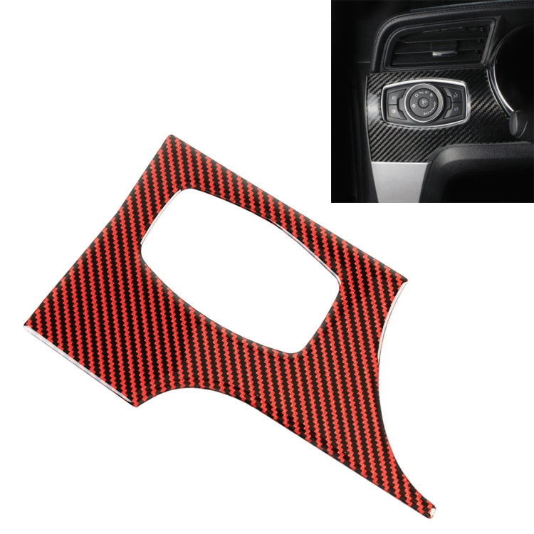 รถคาร์บอนไฟเบอร์ไฟหน้าแผงสวิตช์สติกเกอร์ตกแต่งสำหรับ Ford Mustang, Headlight Switch
