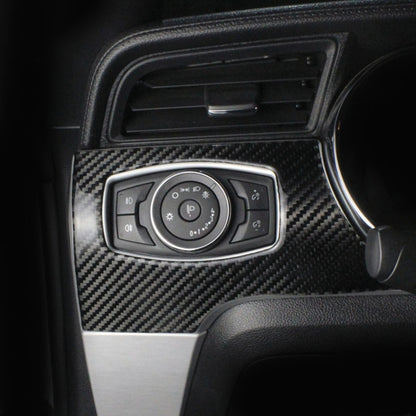รถคาร์บอนไฟเบอร์ไฟหน้าแผงสวิตช์สติกเกอร์ตกแต่งสำหรับ Ford Mustang, Headlight Switch