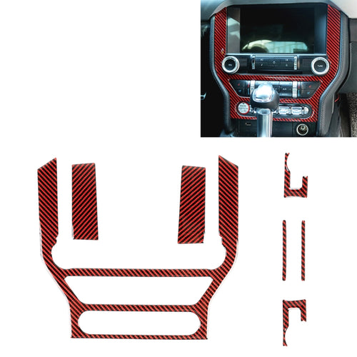 7 in 1 รถคาร์บอนไฟเบอร์แผงควบคุมกลางสติกเกอร์ตกแต่งสำหรับ Ford Mustang, Central Control Panel