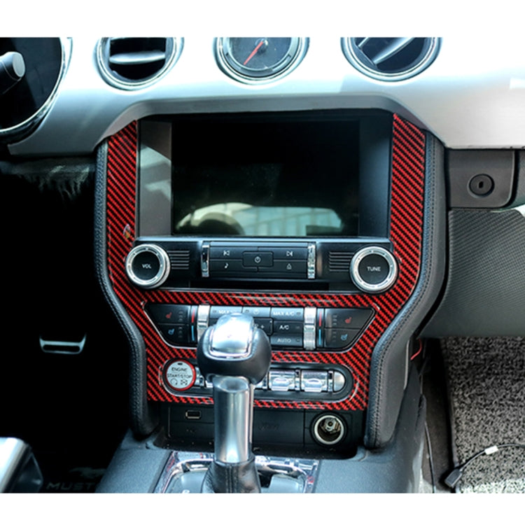 7 in 1 รถคาร์บอนไฟเบอร์แผงควบคุมกลางสติกเกอร์ตกแต่งสำหรับ Ford Mustang, Central Control Panel