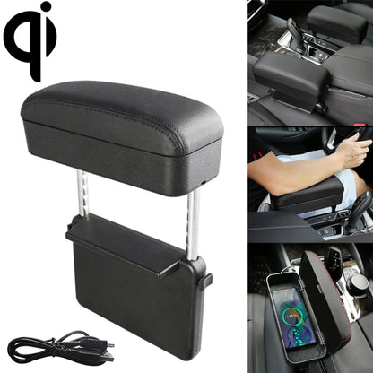 Universal Car Wireless Qi Standard Charger หนัง PU ห่อกล่องเบาะรถกล่อง Mat พร้อมกล่องเก็บ, 1pc(Black), 1pc(Black Red), 1pc(Black White), 1pc(Grey), 1pc(Beige), 1pc(Brown)