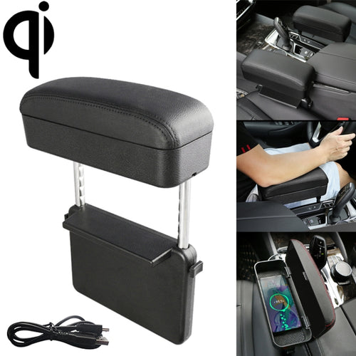 Universal Car Wireless Qi Standard Charger หนัง PU ห่อกล่องเบาะรถกล่อง Mat พร้อมกล่องเก็บ, 1pc(Black), 1pc(Black Red), 1pc(Black White), 1pc(Grey), 1pc(Beige), 1pc(Brown)