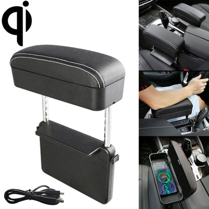 Universal Car Wireless Qi Standard Charger หนัง PU ห่อกล่องเบาะรถกล่อง Mat พร้อมกล่องเก็บ, 1pc(Black), 1pc(Black Red), 1pc(Black White), 1pc(Grey), 1pc(Beige), 1pc(Brown)