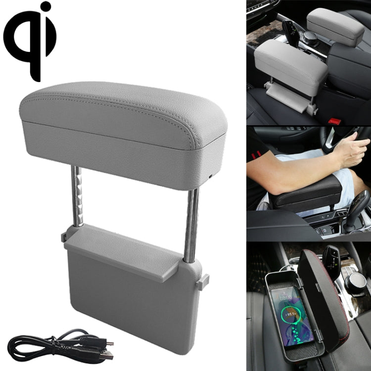 Universal Car Wireless Qi Standard Charger หนัง PU ห่อกล่องเบาะรถกล่อง Mat พร้อมกล่องเก็บ, 1pc(Black), 1pc(Black Red), 1pc(Black White), 1pc(Grey), 1pc(Beige), 1pc(Brown)