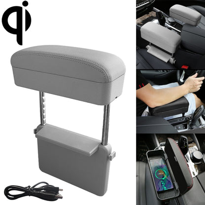 Universal Car Wireless Qi Standard Charger หนัง PU ห่อกล่องเบาะรถกล่อง Mat พร้อมกล่องเก็บ, 1pc(Black), 1pc(Black Red), 1pc(Black White), 1pc(Grey), 1pc(Beige), 1pc(Brown)