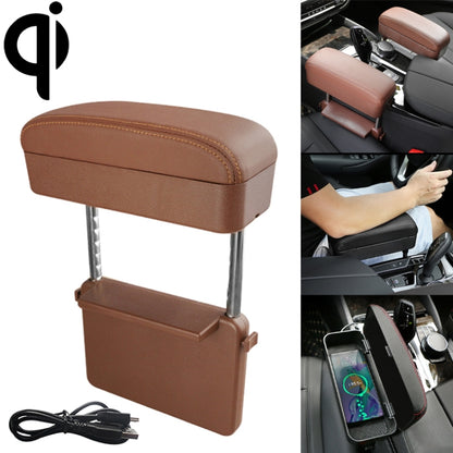 Universal Car Wireless Qi Standard Charger หนัง PU ห่อกล่องเบาะรถกล่อง Mat พร้อมกล่องเก็บ, 1pc(Black), 1pc(Black Red), 1pc(Black White), 1pc(Grey), 1pc(Beige), 1pc(Brown)