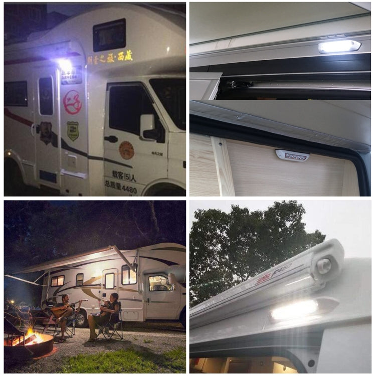 DC 12V 3W 6000K Marine เรือ Caravan RV กันน้ำ LED สปอตไลท์บันไดดาดฟ้าโดมโคมไฟเพดานโคมไฟ, White Shell