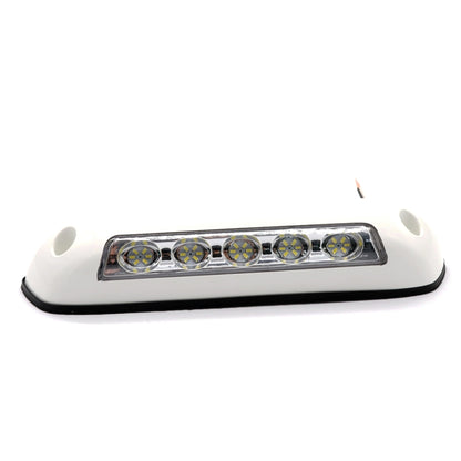 DC 12V 2.6W 6000K IP67 Marine RV กันน้ำ LED บันไดดาดฟ้าโดมโคมไฟเพดาน, สีขาวและฐานยาง, White Shell and Rubber Base