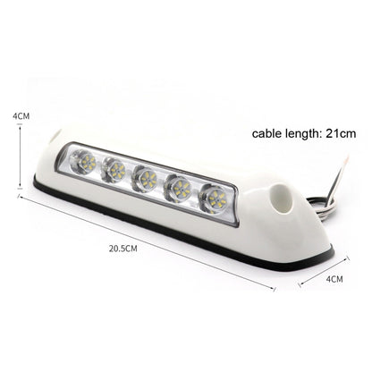 DC 12V 2.6W 6000K IP67 Marine RV กันน้ำ LED บันไดดาดฟ้าโดมโคมไฟเพดาน, สีขาวและฐานยาง, White Shell and Rubber Base